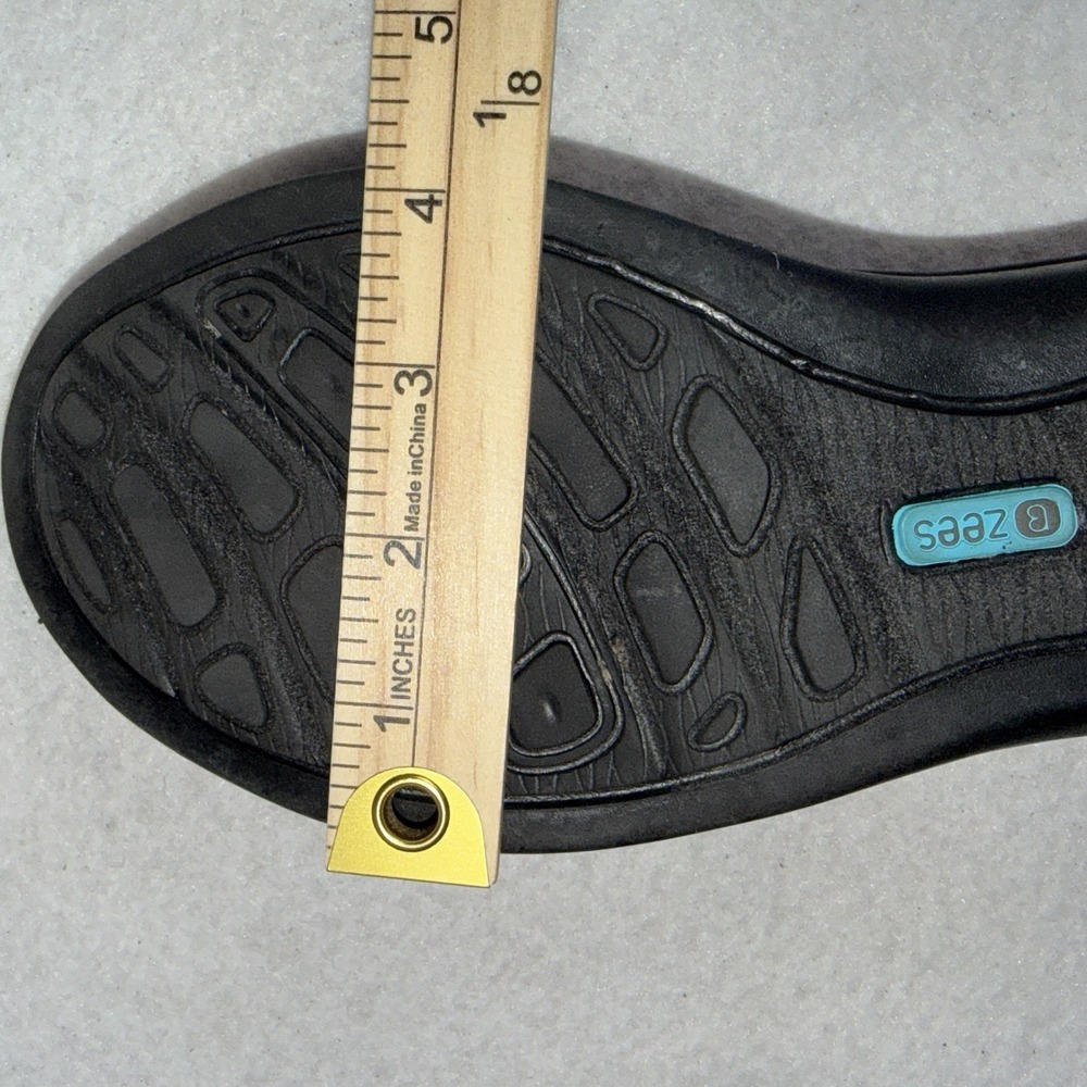 Zees Women's Black Stretch Slide Sandals Comfort Wedge Size Tag Worn - Picture 9 of 14